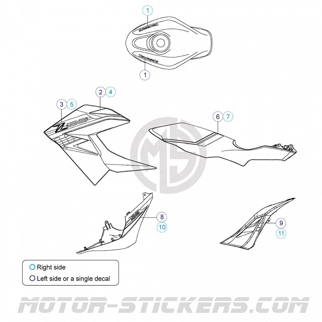 。 Kawasaki Z125 Motorcycle Led Tail Light With Integrated Turn